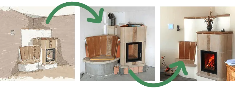 So entsteht ein Kamin / Kaminofen